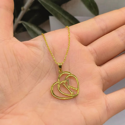 Dainty Letter Necklaces Stainless Steel For Women Gold Color Minimalist love Necklace Femme Wedding Jewelry Gift