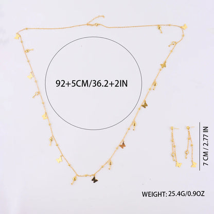 316L Stainless Steel Bohemian Butterfly Necklace Classic Many Small Ornaments Necklace for Women Beach Vacation Gift