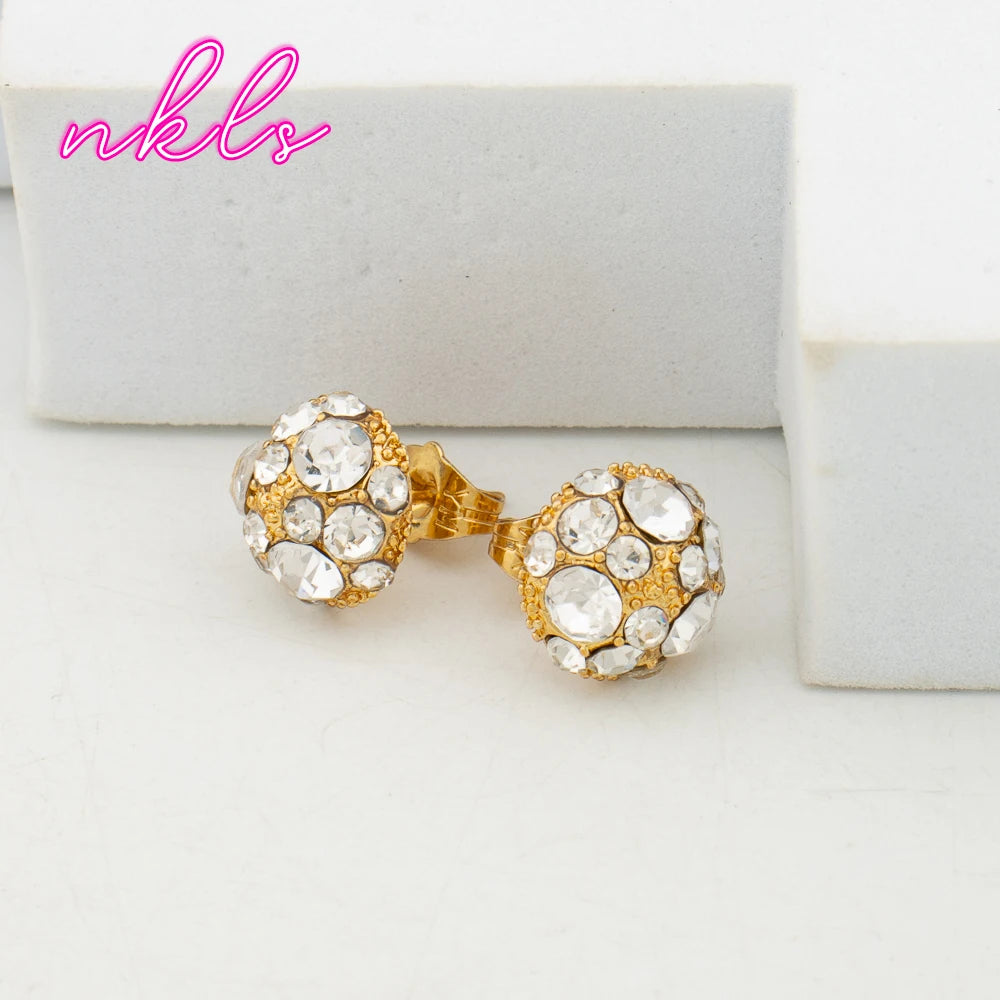 Plated Bridal Jewelry Set for Women – Necklace Earrings Bangle Ring, Luxury Wedding Jewellery Woman Gift
