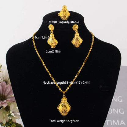 fashion gold jewelry set stainless steel earrings necklaces for women simple Personality gift wedding party Accessories