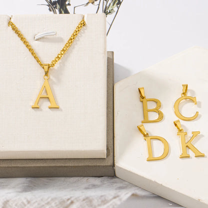 A-Z English Letter Pendant Metal Choker For Women's Day Wedding Party Romantic Fashion Jewelry Accessories Wholesale