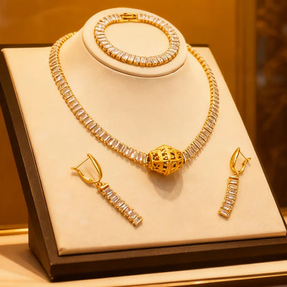 2025 jewelry trend necklaces earrings bracelets for man women luxury stainless steel High quality Full Rhinestone jewelry gift