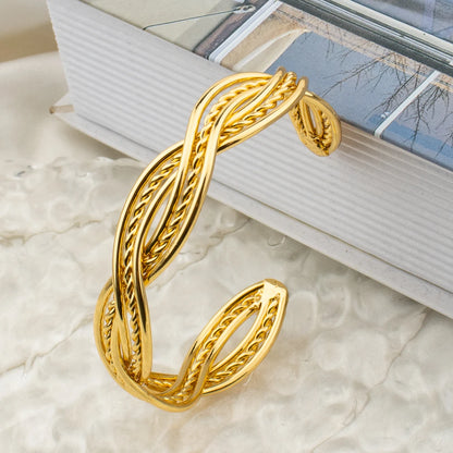 Color Dubai Cuban Bangle for Women, Classic Rust-Proof Large Chain Bracelet, New Design Wrist Jewelry Party Gift, Elega