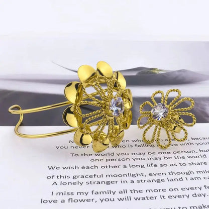 2025 Flower Jewelry Sets for African Women, Earrings Necklace Ring Bangle Gift for Party Valentine’s, Elegant Jewelry