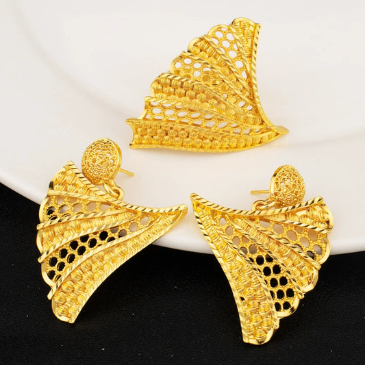 Trending Stainless Steel Indian Bridal Set Necklace Earrings Women Wedding Party Hot Gift