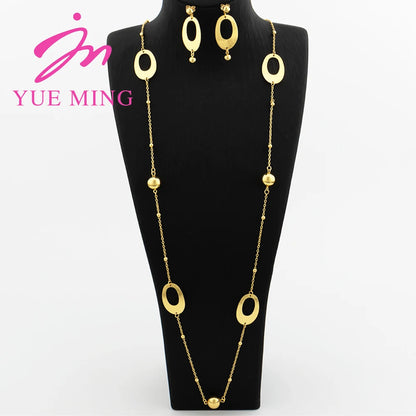 Gold Plated Long Chain for Women Trendy Statement Necklace Personality Collar Geometry Leaf Pendant Waist Chain Jewelry Accessor - YUEMING JEWELRY