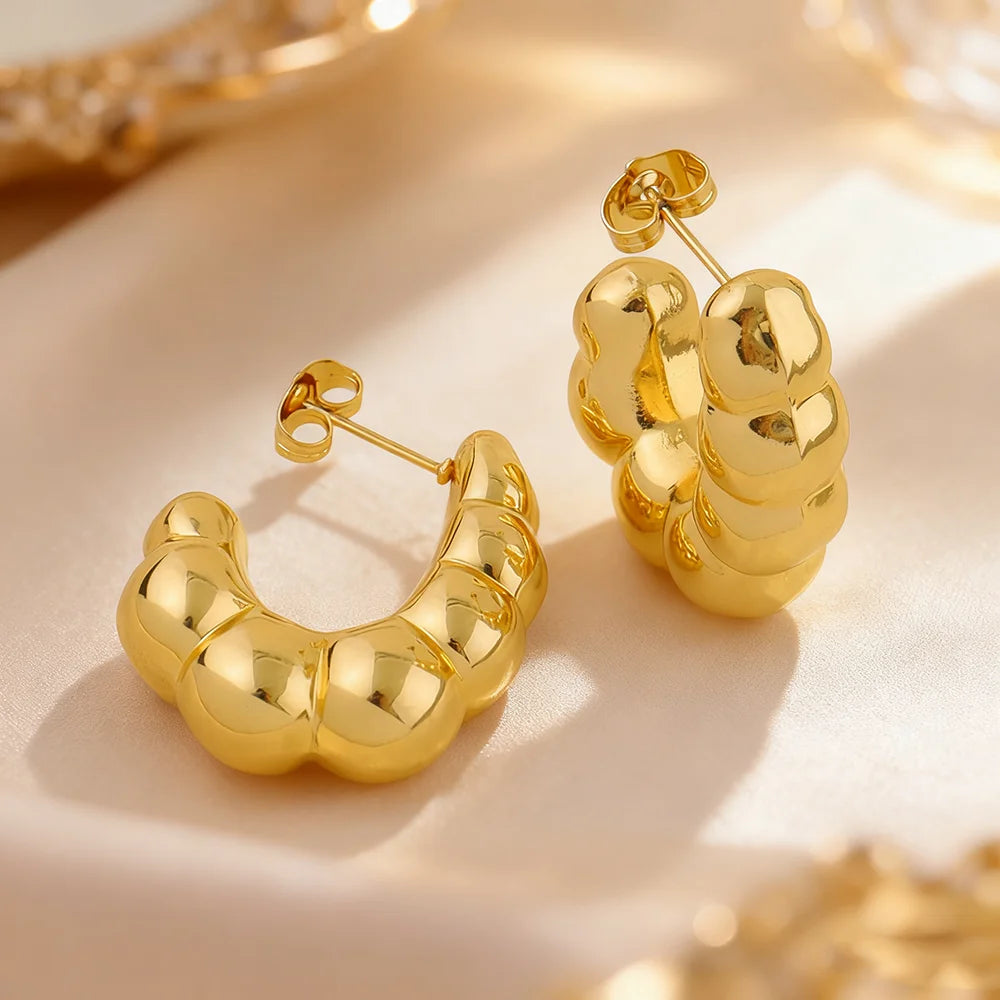 Stainless steel earrings necklace woman 24K Gold-plated Two Piece Copper Jewelry Set india dubai wedding jewelry gift