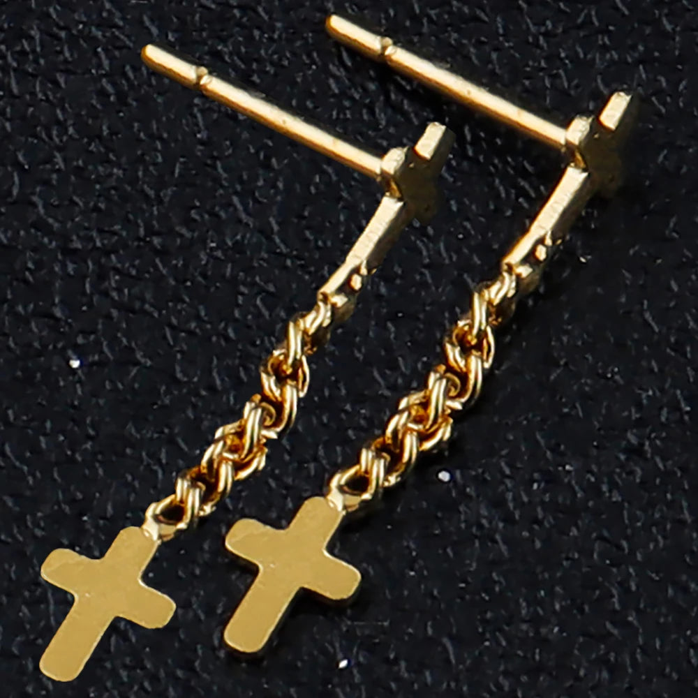 Nose Rings for Women 316L Stainless Steel Nostril Hoop Nose Ring Studs Fashion Body Cross Nose Piercing Jewelry Set