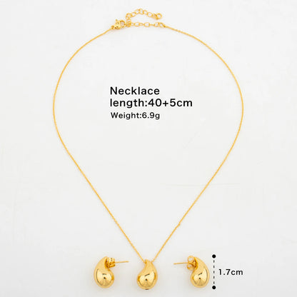 Italian Gold Color Jewelry Set for Women Small Design Earrings and Necklace 2Pcs Set for Party Daily Wear Girls Gifts Jewelry