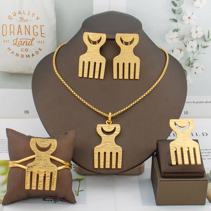 New Arrival Gold-Tone Flower Jewelry Set for Women, Delicate Necklace & Stud Earrings, Ideal Wedding Party Gift Choice