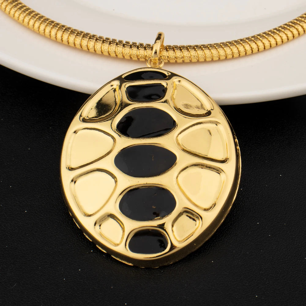 Luxury Color Female Jewelry Set Unique Design Earrings Necklace Dubai America Bangle Ring for Party Celebration Dressing