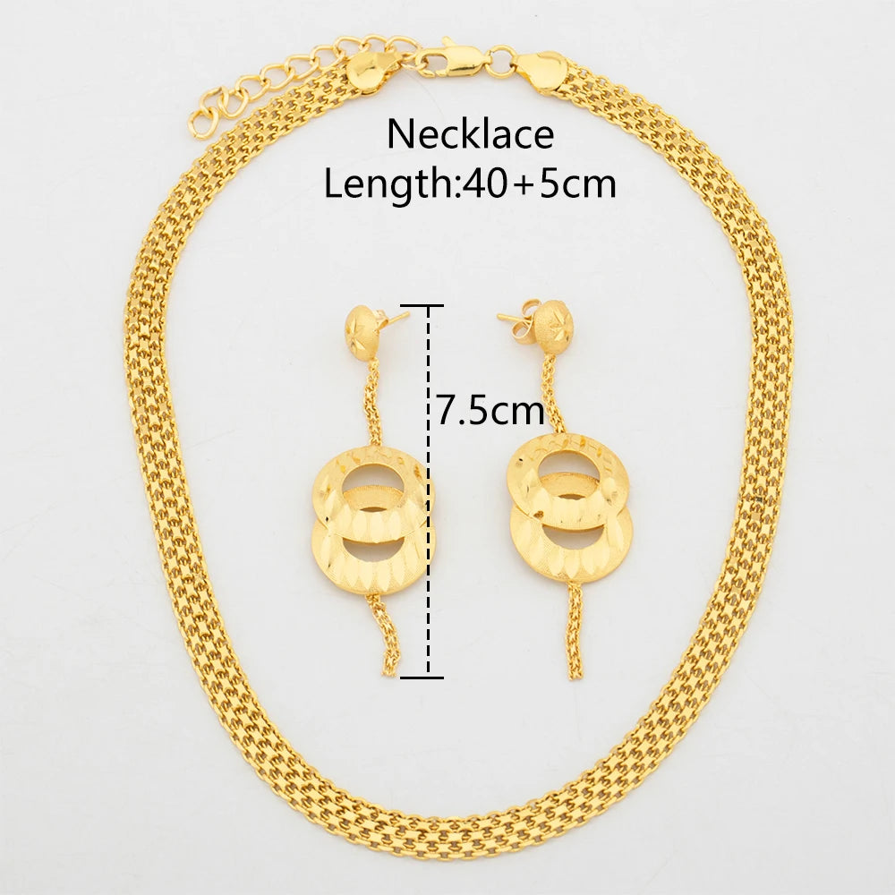 Plated African Wedding Jewelry Set – Fashion Earrings Necklace for Women, Party Gifts jewellery woman earring set