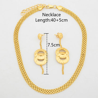 Plated African Wedding Jewelry Set – Fashion Earrings Necklace for Women, Party Gifts jewellery woman earring set