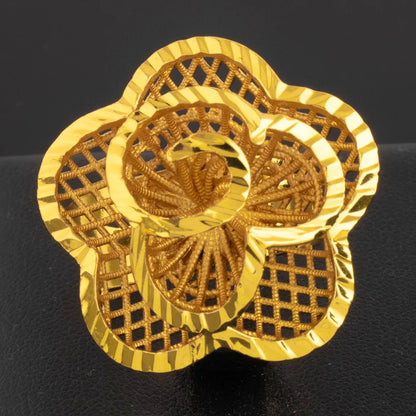 Ethiopia Arab Dubai Gold Plated Rings For Women Resizable 18K Gold Plated Jewelry For Wedding And Party Gifts