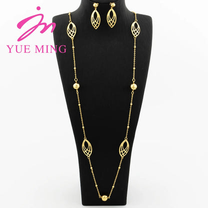 Gold Plated Long Chain for Women Trendy Statement Necklace Personality Collar Geometry Leaf Pendant Waist Chain Jewelry Accessor