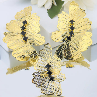 Fashion Gilding 2Pcs Jewelry Sets For Dubai Women Luxury Earrings and Ring Sets Gift For Party Wedding Valentine's Day