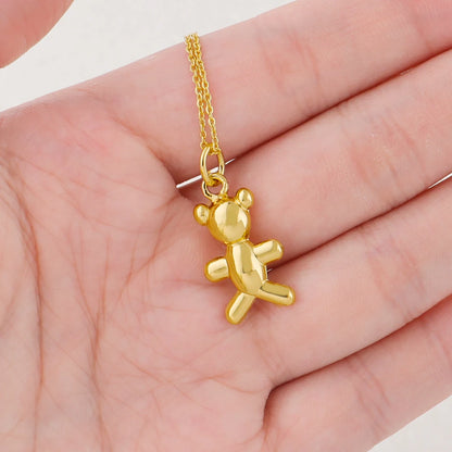 Fashion Jewelry Bear Necklace Cute Women's Jewelry 18k Gold Earring Set Exquisite Design Goth Party Christmas Gift