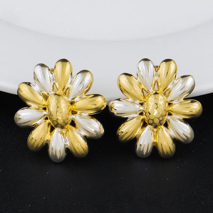 Dubai  Plated Vintage Flower Jewelry Set for Women—Necklace, Earring, Ring & Bracelet in One Elegant jewellery woman gi