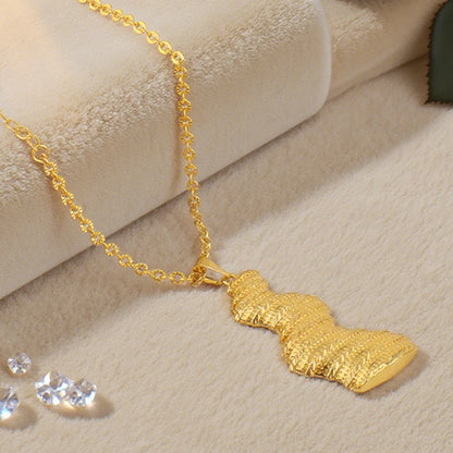 Dubai Trendy Gold Plated Woman Jewelry Sets Hight Quality Necklace Earrings Stainless Steel Bangle Ring Sets Bridal Accessories