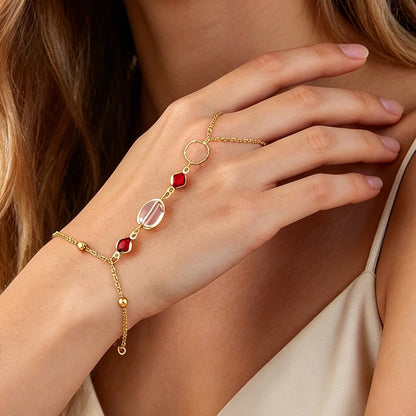 Fashionable Gold Plated Bracelet Women's Link Bracelet Stainless Steel Ring Bracelet, Fashionable Wedding and Party Jewelry