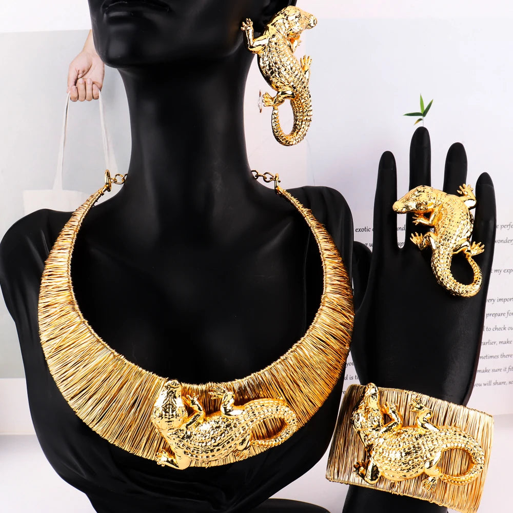 Earring Set & Necklace for Women, Fashion Wedding Party Bangle Ring Jewelry Sets Gift Jewellery Woman Daily Wear