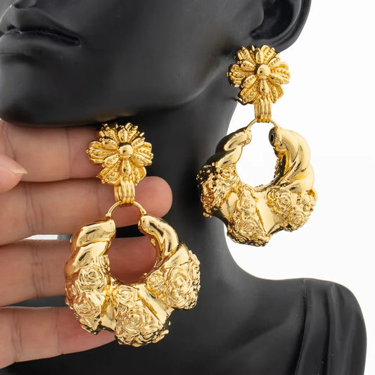 Trendy Drop Earrings for Women Geometric Hollow Out Bold Earrings Daily Wear Holiday Party Gifts Fashion Jewelry Accessories