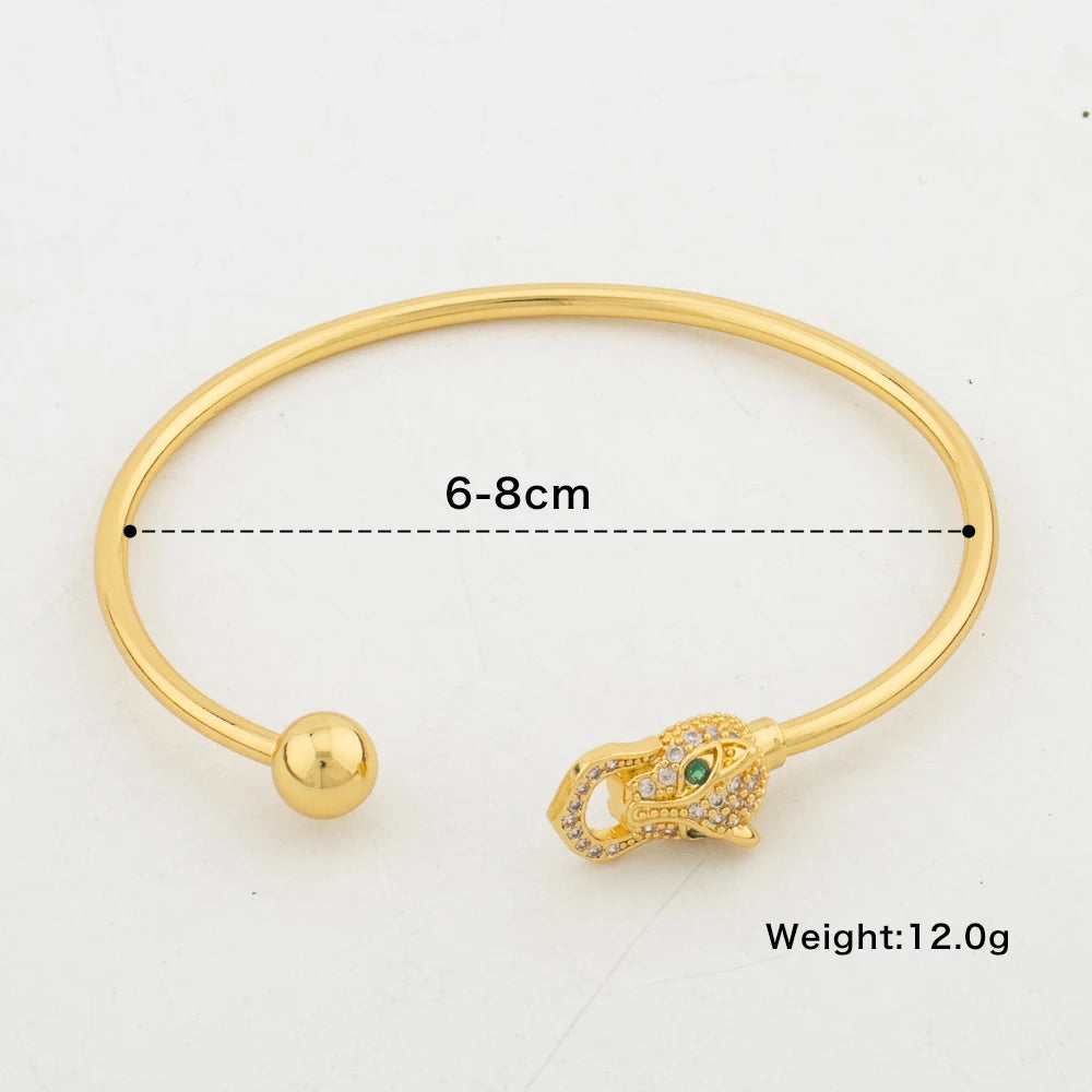 5pcs/Set Cuff Bangles with Gift Box for Women Gold Color African Zircon Charm Bracelet Wedding Birthday Gift Jewelry Accessories