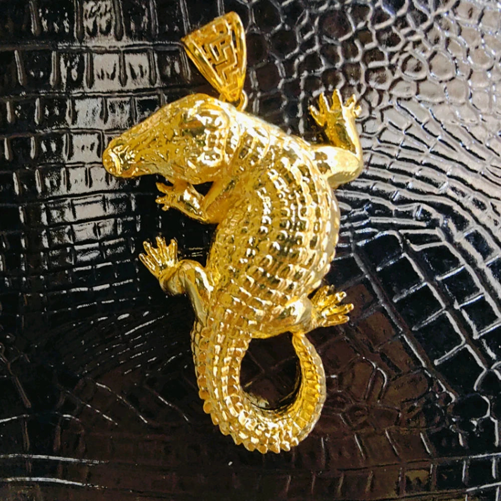 Color Hip Hop Personality Pendant: Crocodile Mermaid Lucky Bag Shape for Women Men, Trend Copper Jewelry Earrings Gift