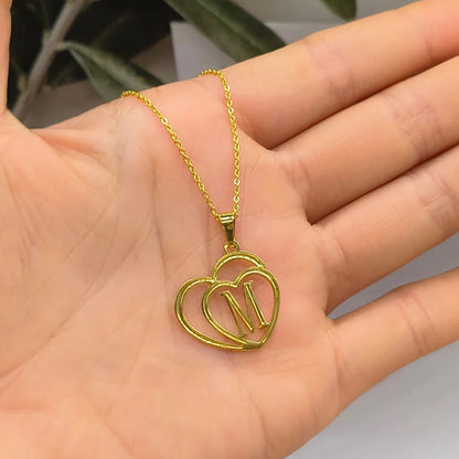 Dainty Letter Necklaces Stainless Steel For Women Gold Color Minimalist love Necklace Femme Wedding Jewelry Gift