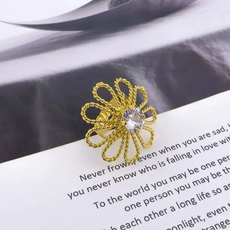 2025 Flower Jewelry Sets for African Women, Earrings Necklace Ring Bangle Gift for Party Valentine’s, Elegant Jewelry