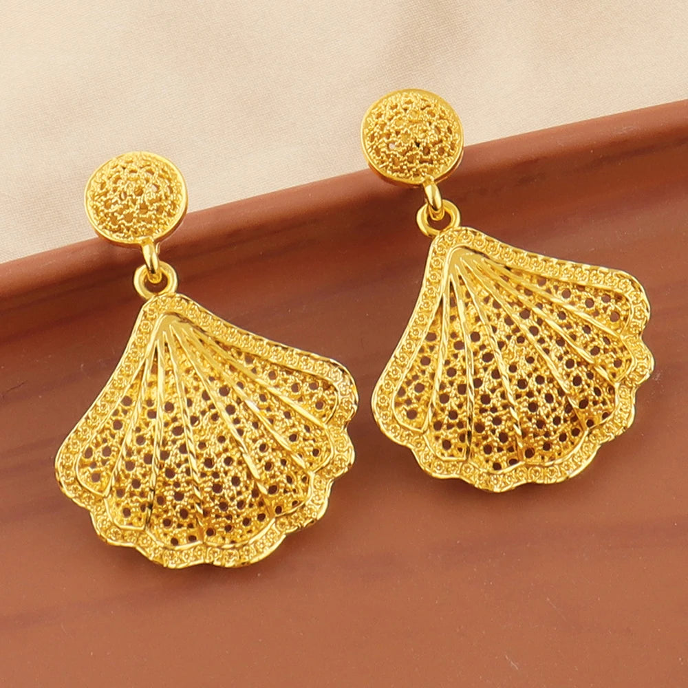 Plated Round Tassel Jewelry Sets for Women – Elegant Necklace & Earrings for Wedding Party Gift Accessories