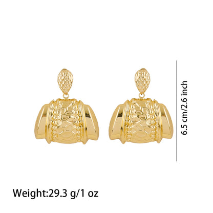 Dubai Luxury 18K Gold Plated Earrings African Hoop Earrings For Women Jewelry Sets Indian Nigerian Wedding Jewellery Party Gifts