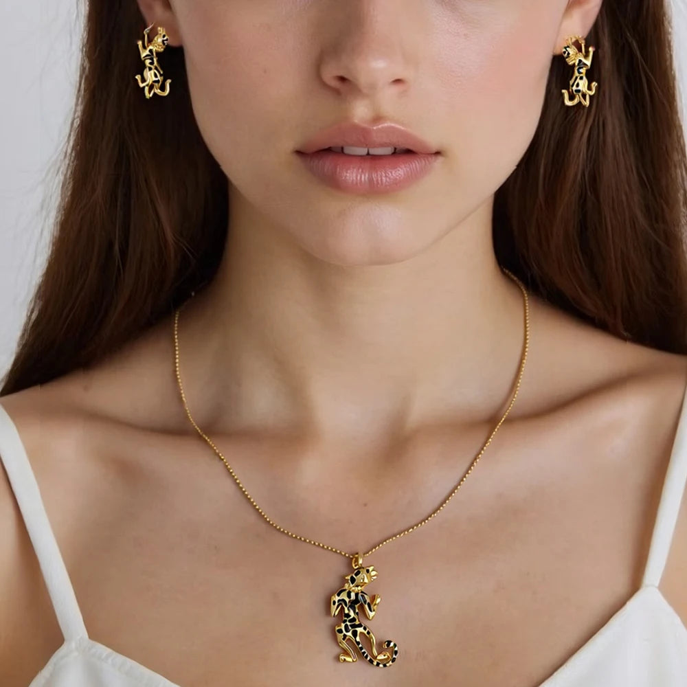 Gold Color Leopard Pendants For Women Girl Casual Sexy Chic Trendy Delicate DIY Party Jewelry Christmas Gifts
