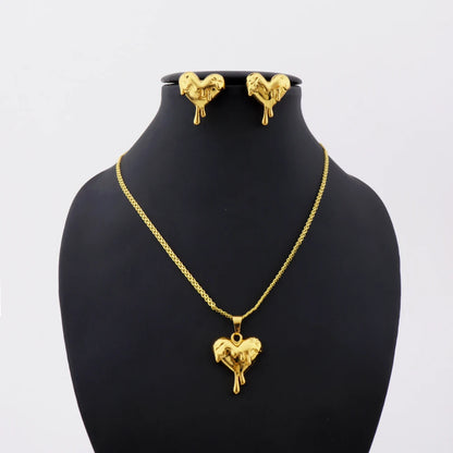 Romantic Pendant Stainless Steel Lovely 3D Heart Charm Necklaces For Women New Fashion Neck Chain Jewelry Gift Drop shipping