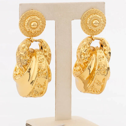 Trendy Drop Earrings for Women Geometric Hollow Out Bold Earrings Daily Wear Holiday Party Gifts Fashion Jewelry Accessories