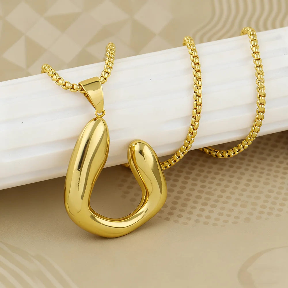 Waterproof 316l Stainless Steel Geometric Pendants earrings necklace for 18K Gold Plated Minimalist Fashion Unisex Jewelry