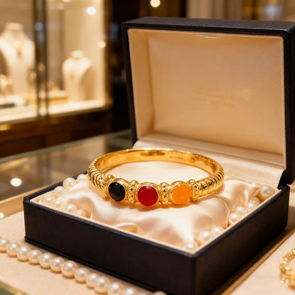 Fashion Multy Colors Personalized 18k gold plated ring and bracelet jewelry set daily wear High Temperament bracelets Girl Gift