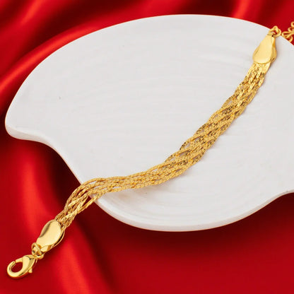 3 PCS Set 18K Gold Color Necklace Bracelet Earrings Set Dubai Africa Party Exquisite Jewelry Set For Woman Bridal Nigerian Gifts