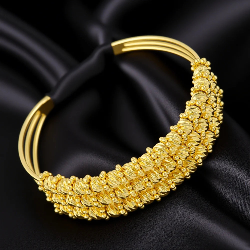 Stainless Steel Multi Layer Gold Color Beads Bracelets Charm Women 18K Gold Plated PVD Waterproof Jewelry Wedding Party Gift