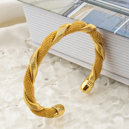 Color Dubai Cuban Bangle for Women, Classic Rust-Proof Large Chain Bracelet, New Design Wrist Jewelry Party Gift, Elega