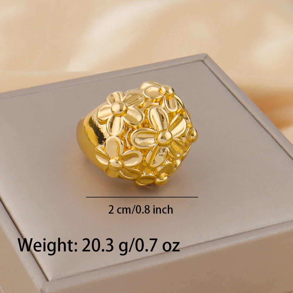 Minimalist Style Ring 18K Gold Plated Simple Titanium Rings for Women Gold Color Never Fade Luxury Classic rings Trendy Gift