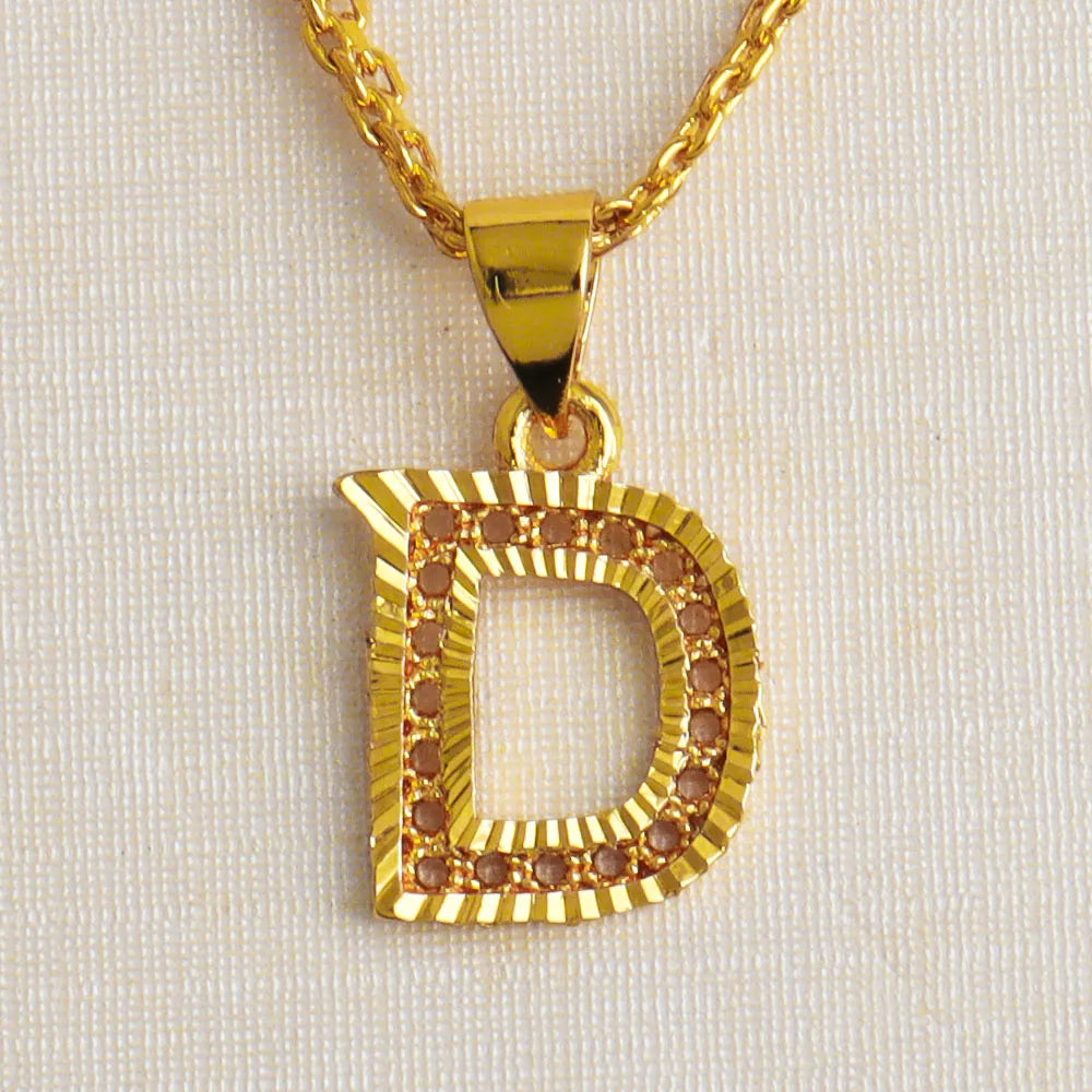 Ghana Trendy Personalize Alphabet A-F Necklace For Women Nigeria Gold Color Custom Jewelry Gift for Holiday Gifts Party Mother’s