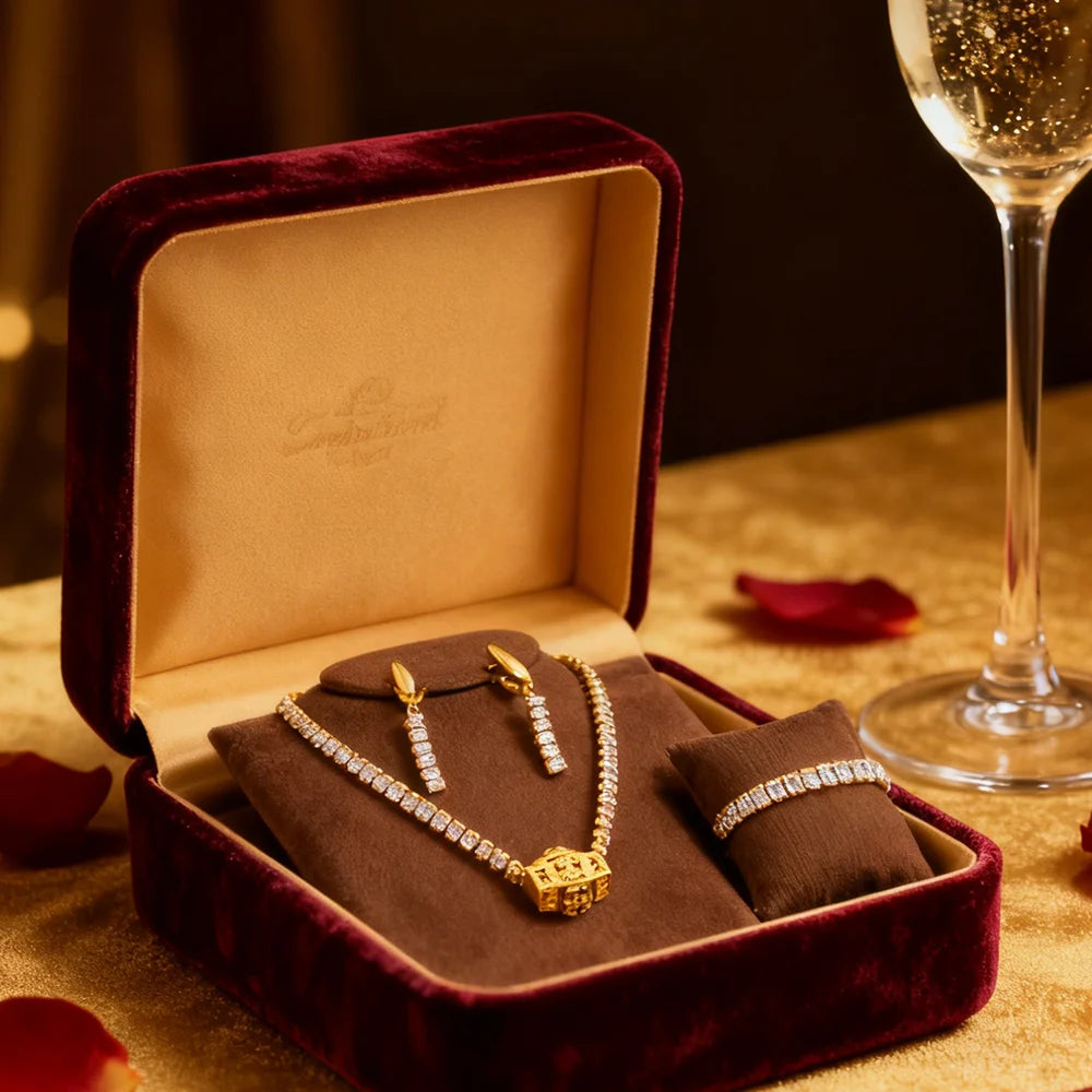 2025 jewelry trend necklaces earrings bracelets for man women luxury stainless steel High quality Full Rhinestone jewelry gift