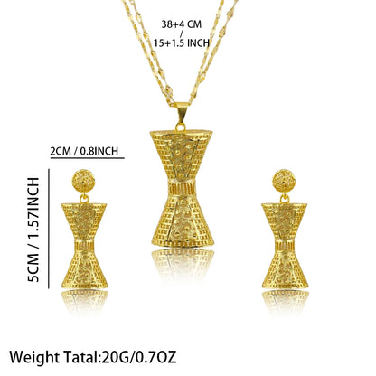 Dubai 24K Gold Color Jewelry Sets Wedding African Necklace Earrings For Women Nigerian Indian Bridal Costume Set Party Gifts
