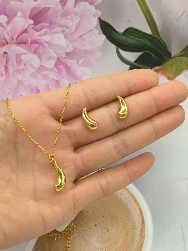 France Exquisite Gold Color  Women Jewelry Africa Urban Beauties Stainless Steel Pendant Necklace Earring Set Party Daily Gifts