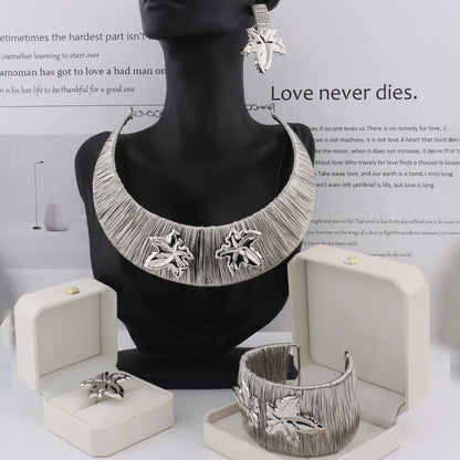 Dubai Jewelry Sets for Women, Nigerian Indian Bridal Necklace Earring Set Party Gift Jewellery Woman Accessories