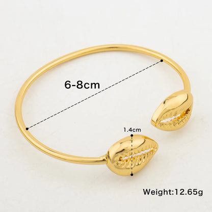 Simple Vintage Water Drop Open Cuff Bangles for Women 2025 Trend Shell Jewellery Geometric Arm Bracelet Aesthetic Jewelry Gifts