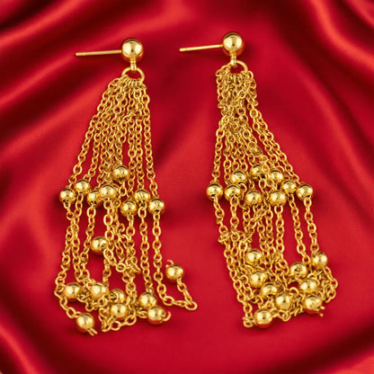 Exquisite Fashion 18K Gold Plated Jewellery Set For Woman Bridal Nigerian African Long Chain Necklace Earrings Bracelet Set