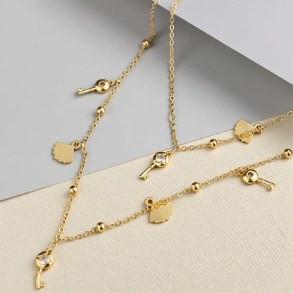 316L Stainless Steel Gold Color Long Necklace For Women Fashion Dainty Choker Clavicle Chain Jewelry Gift Wedding