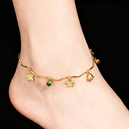 Female Five-pointed star Anklets Bracelet Bohemian Style Ankle Chain Elegant Foot Jewelry for Women Leg Chain Accessorie